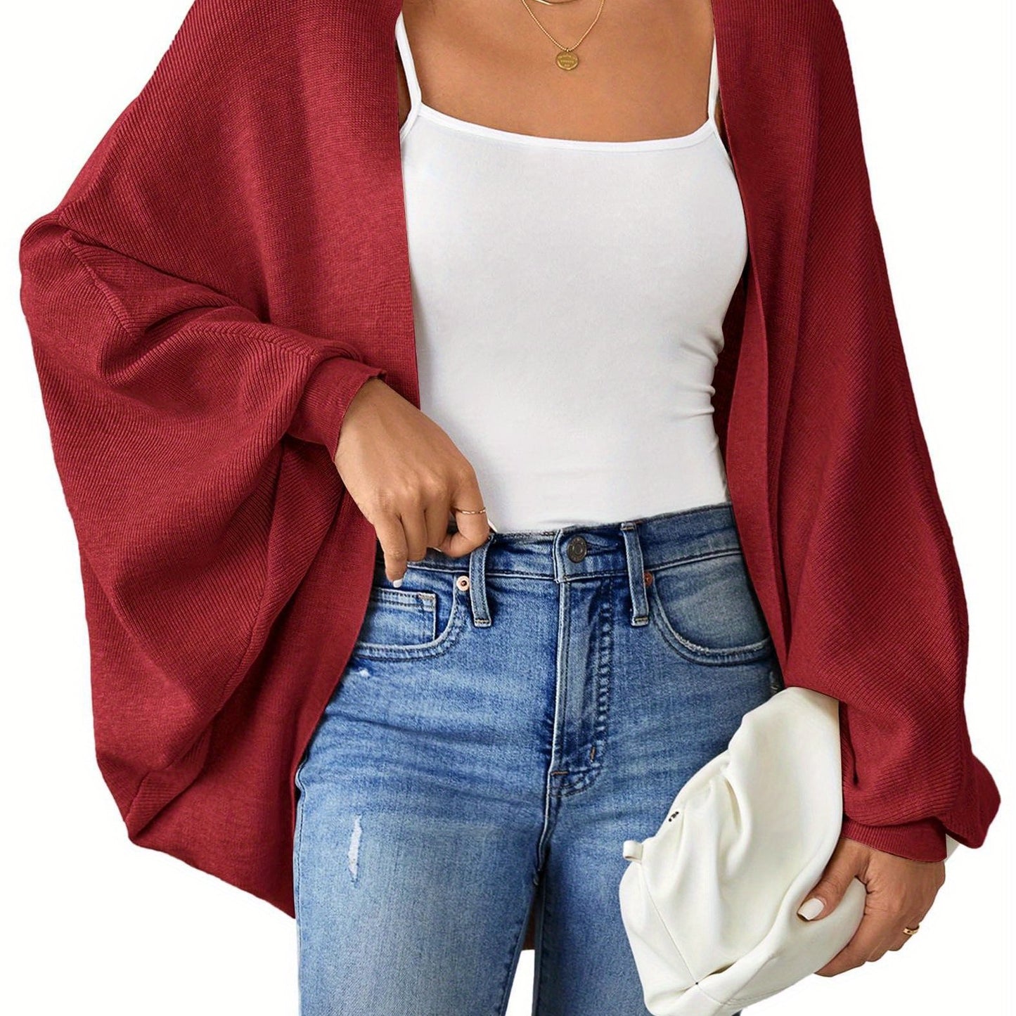 ELESOL 2024 Fall Cardigan Sweaters for Women Oversized Kimono Slouchy Wrap Batwing Sleeve Open Front Outwear Coat