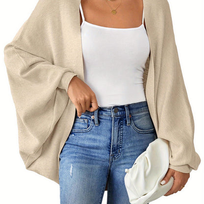 ELESOL 2024 Fall Cardigan Sweaters for Women Oversized Kimono Slouchy Wrap Batwing Sleeve Open Front Outwear Coat