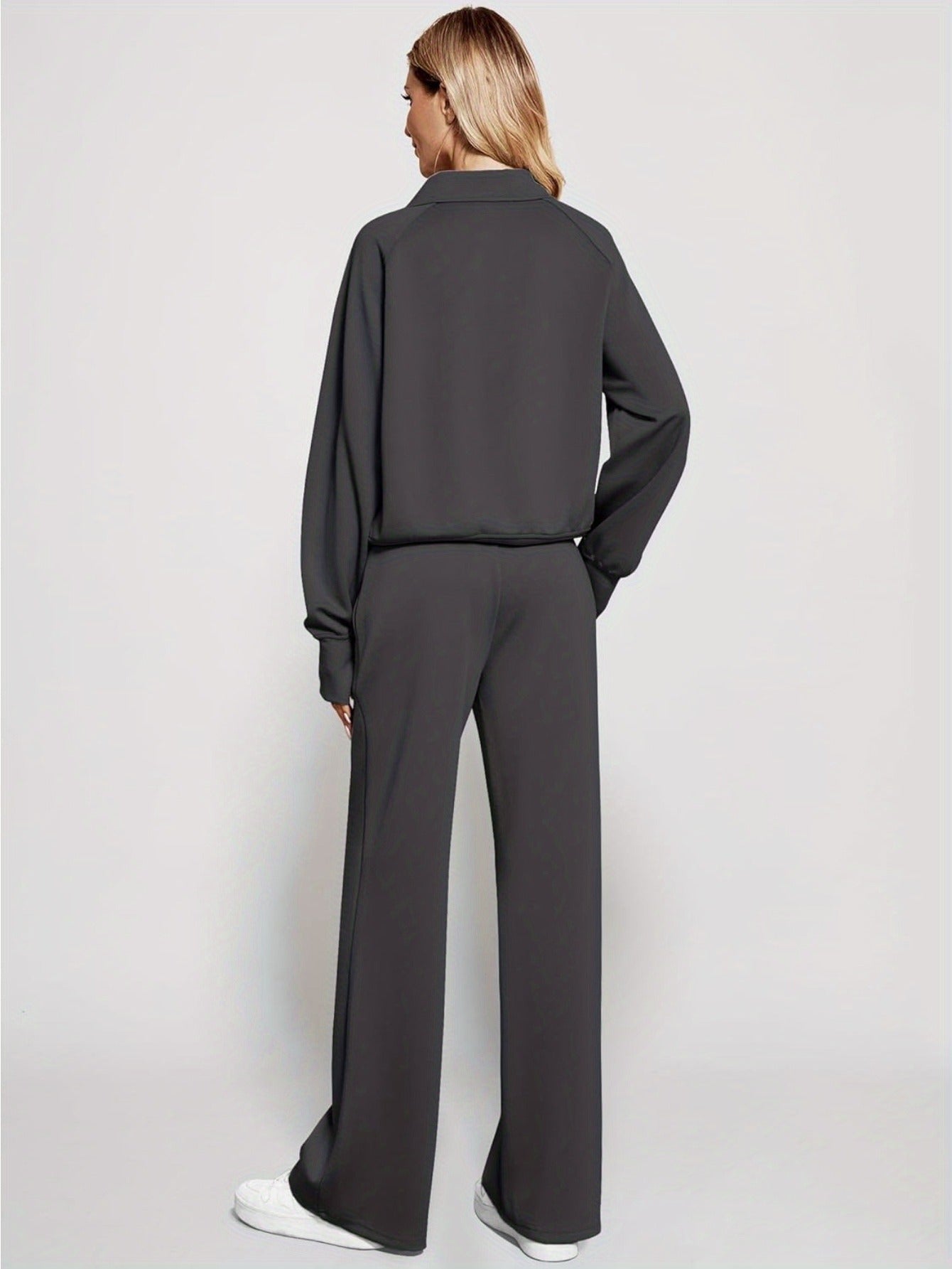 Women 2pcs Outfits Sweatsuit Oversized Sweatshirt Sweatpants Tracksuit Sweat Lounge Matching Set