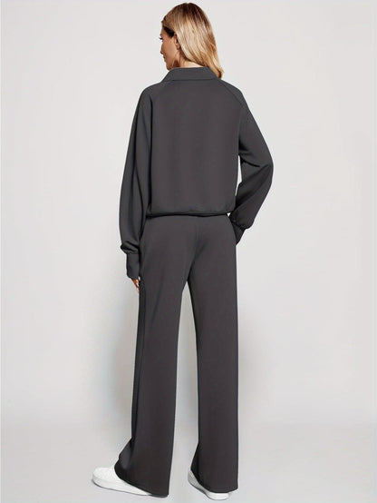 Women 2pcs Outfits Sweatsuit Oversized Sweatshirt Sweatpants Tracksuit Sweat Lounge Matching Set