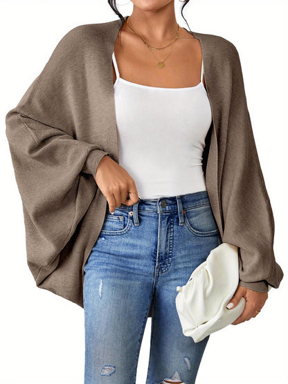 ELESOL 2024 Fall Cardigan Sweaters for Women Oversized Kimono Slouchy Wrap Batwing Sleeve Open Front Outwear Coat