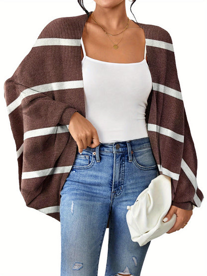 ELESOL 2024 Fall Cardigan Sweaters for Women Oversized Kimono Slouchy Wrap Batwing Sleeve Open Front Outwear Coat