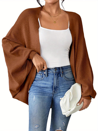 ELESOL 2024 Fall Cardigan Sweaters for Women Oversized Kimono Slouchy Wrap Batwing Sleeve Open Front Outwear Coat