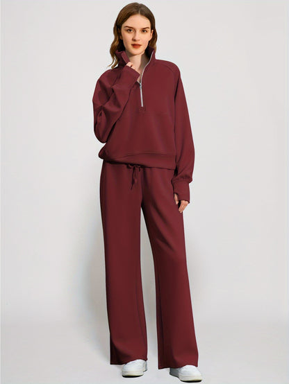 Women 2pcs Outfits Sweatsuit Oversized Sweatshirt Sweatpants Tracksuit Sweat Lounge Matching Set