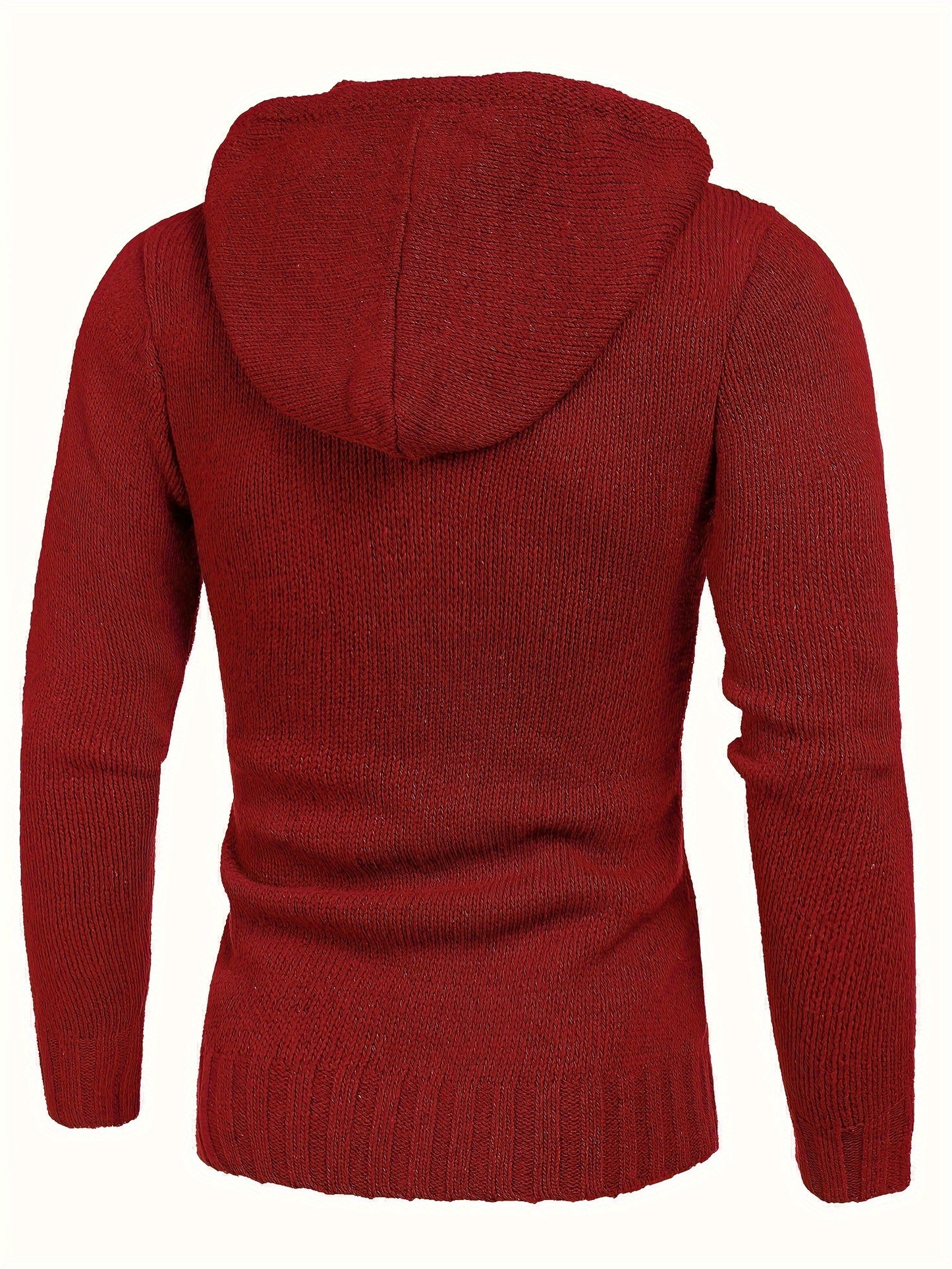 Men's Knitted Hoodies Pullover Casual Long Sleeve Turtleneck Sweaters