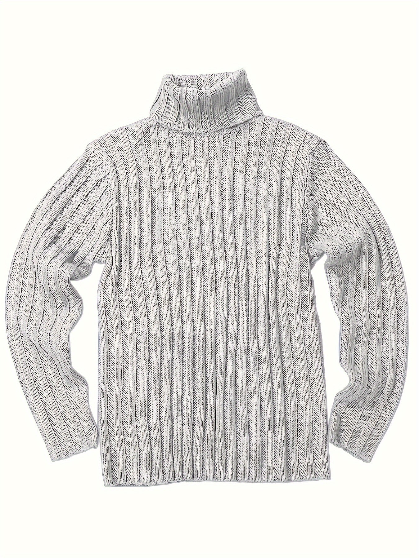 Mens Sweaters Turtleneck Cable Knitted Pullover Long Sleeve Slim Fit Chunky Casual Fall Winter Warm Cardigans