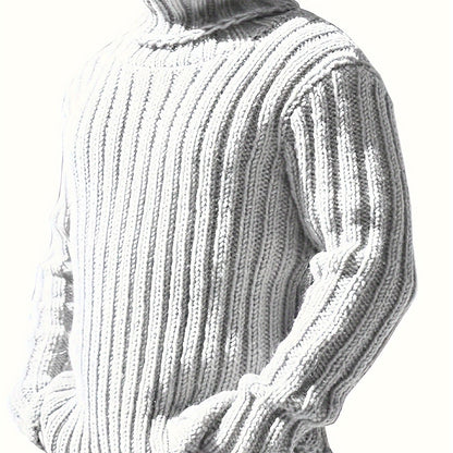 Mens Sweaters Turtleneck Cable Knitted Pullover Long Sleeve Slim Fit Chunky Casual Fall Winter Warm Cardigans
