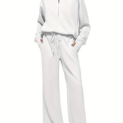 Women 2pcs Outfits Sweatsuit Oversized Sweatshirt Sweatpants Tracksuit Sweat Lounge Matching Set