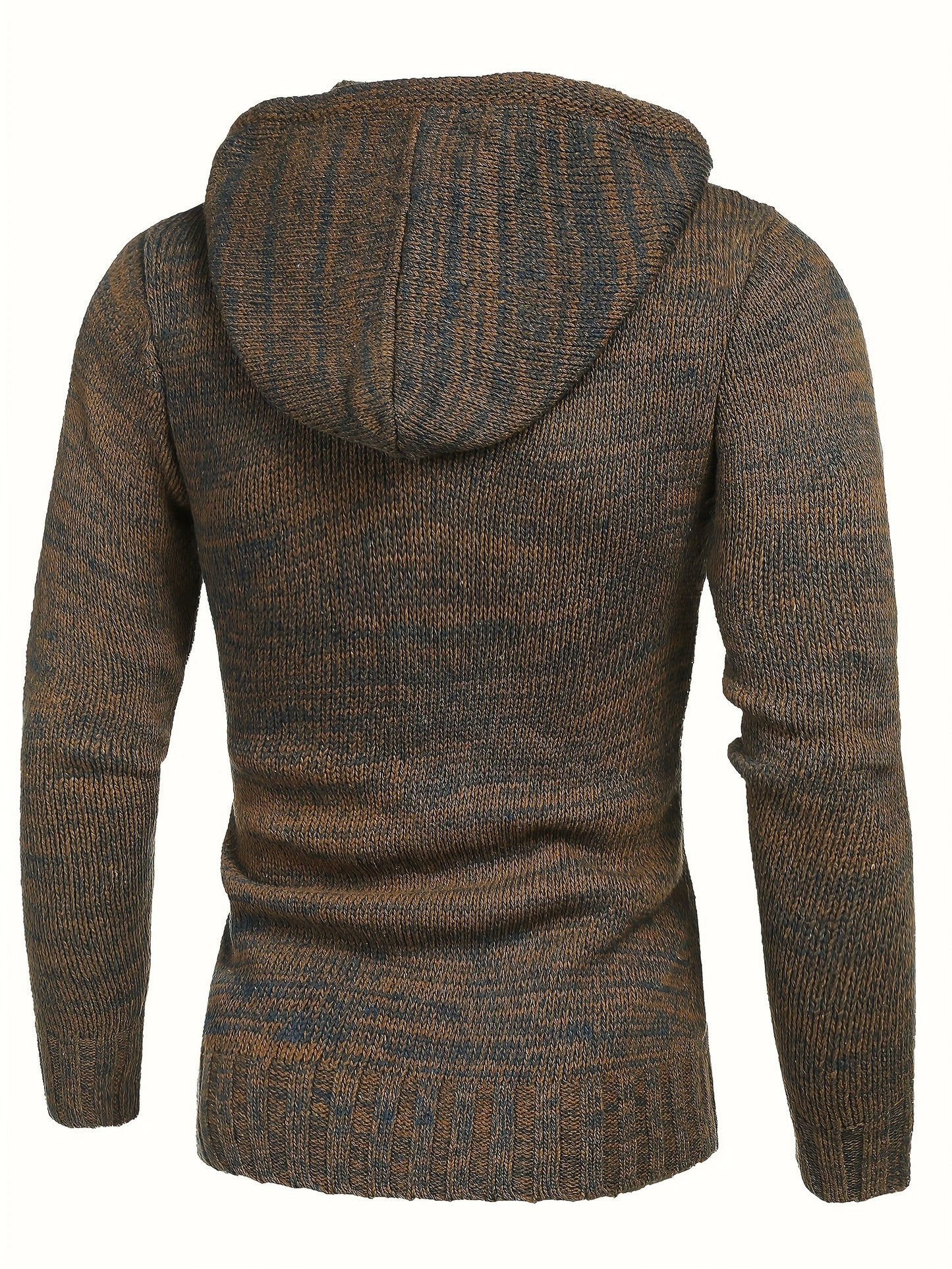 Men's Knitted Hoodies Pullover Casual Long Sleeve Turtleneck Sweaters