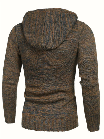 Men's Knitted Hoodies Pullover Casual Long Sleeve Turtleneck Sweaters