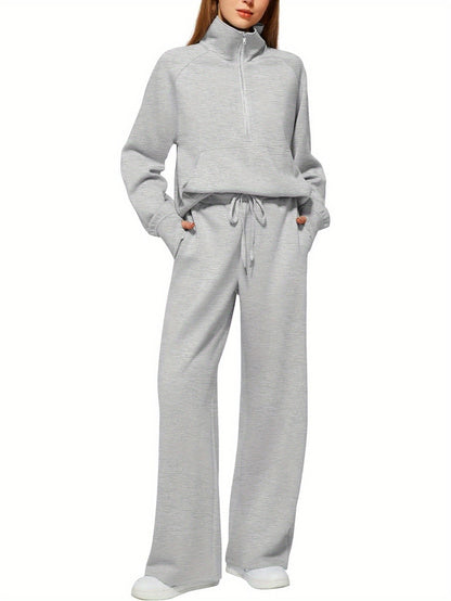 Women 2pcs Outfits Sweatsuit Oversized Sweatshirt Sweatpants Tracksuit Sweat Lounge Matching Set