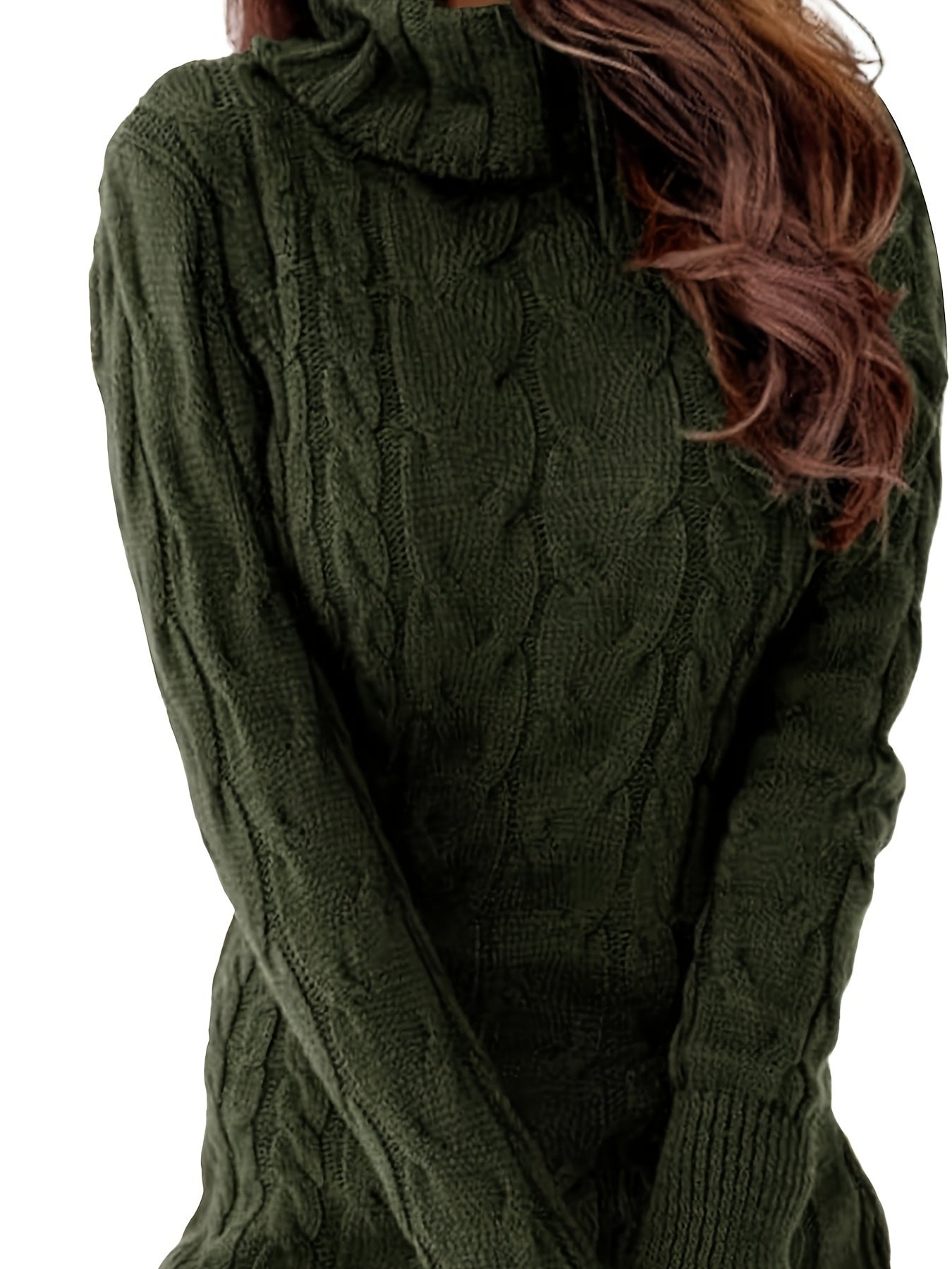 Womens Cable Knit Sweater Dress Sexy Long Sleeve Bodycon Turtleneck Mini Fall Sweaters Dresses