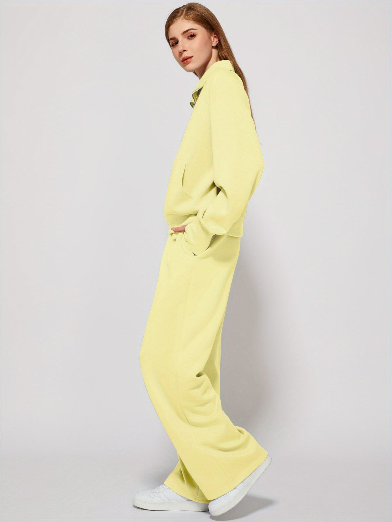 Women 2pcs Outfits Sweatsuit Oversized Sweatshirt Sweatpants Tracksuit Sweat Lounge Matching Set