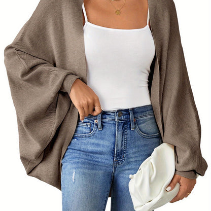 ELESOL 2024 Fall Cardigan Sweaters for Women Oversized Kimono Slouchy Wrap Batwing Sleeve Open Front Outwear Coat