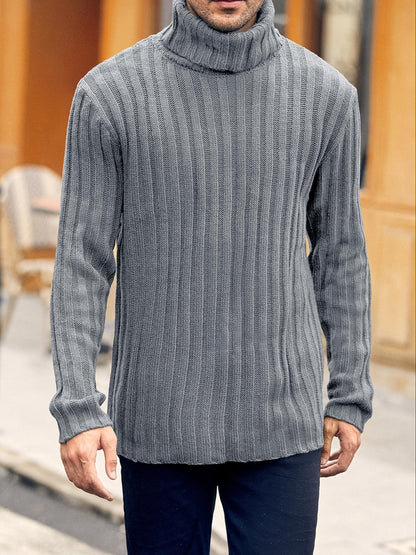 Mens Sweaters Turtleneck Cable Knitted Pullover Long Sleeve Slim Fit Chunky Casual Fall Winter Warm Cardigans