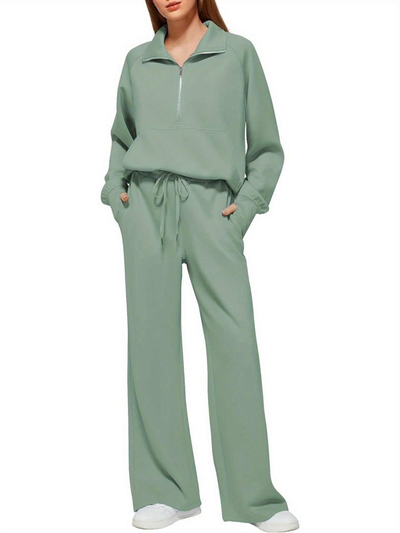 Women 2pcs Outfits Sweatsuit Oversized Sweatshirt Sweatpants Tracksuit Sweat Lounge Matching Set