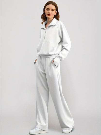 Women 2pcs Outfits Sweatsuit Oversized Sweatshirt Sweatpants Tracksuit Sweat Lounge Matching Set