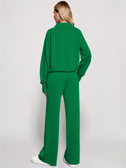 Women 2pcs Outfits Sweatsuit Oversized Sweatshirt Sweatpants Tracksuit Sweat Lounge Matching Set