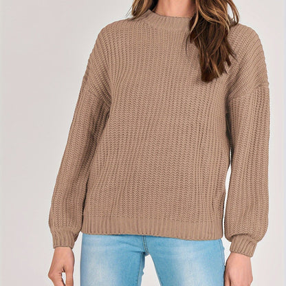 Women Fashion Sweater Long Sleeve Casual Ribbed Knit Winter Pullover Sweaters Blouse Top