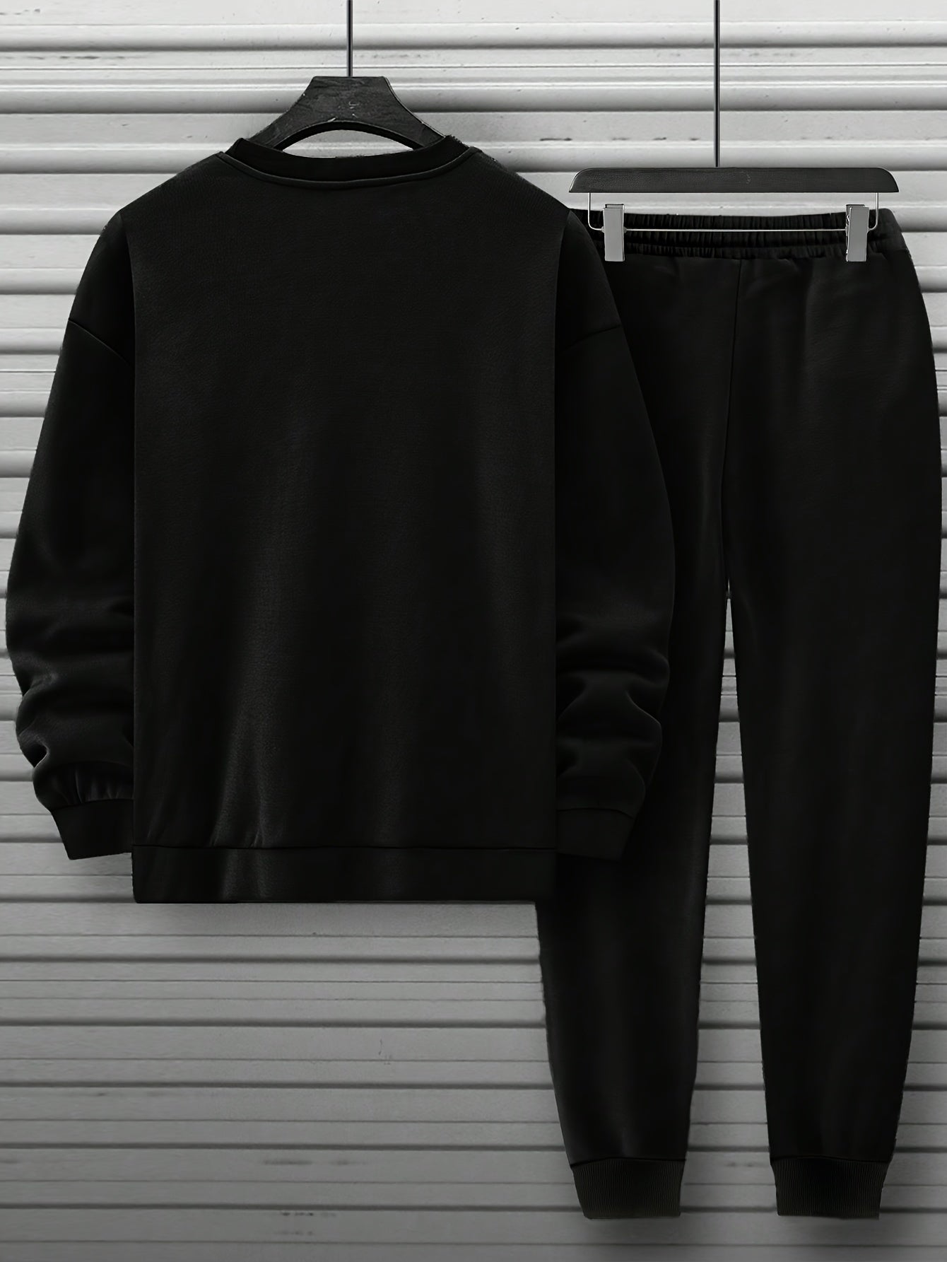 2-Piece Mens Balance Graphic Print Sweatshirt & Sweatpants Set - Sweatsuits with Loose Crew Neck, Drawstring Waist, Long Sleeve, and Outdoor Comfort