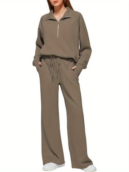 Women 2pcs Outfits Sweatsuit Oversized Sweatshirt Sweatpants Tracksuit Sweat Lounge Matching Set