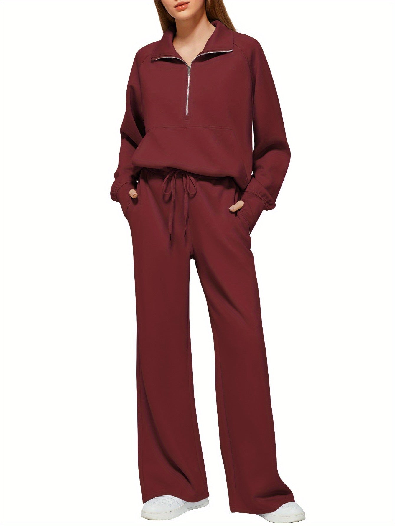 Women 2pcs Outfits Sweatsuit Oversized Sweatshirt Sweatpants Tracksuit Sweat Lounge Matching Set