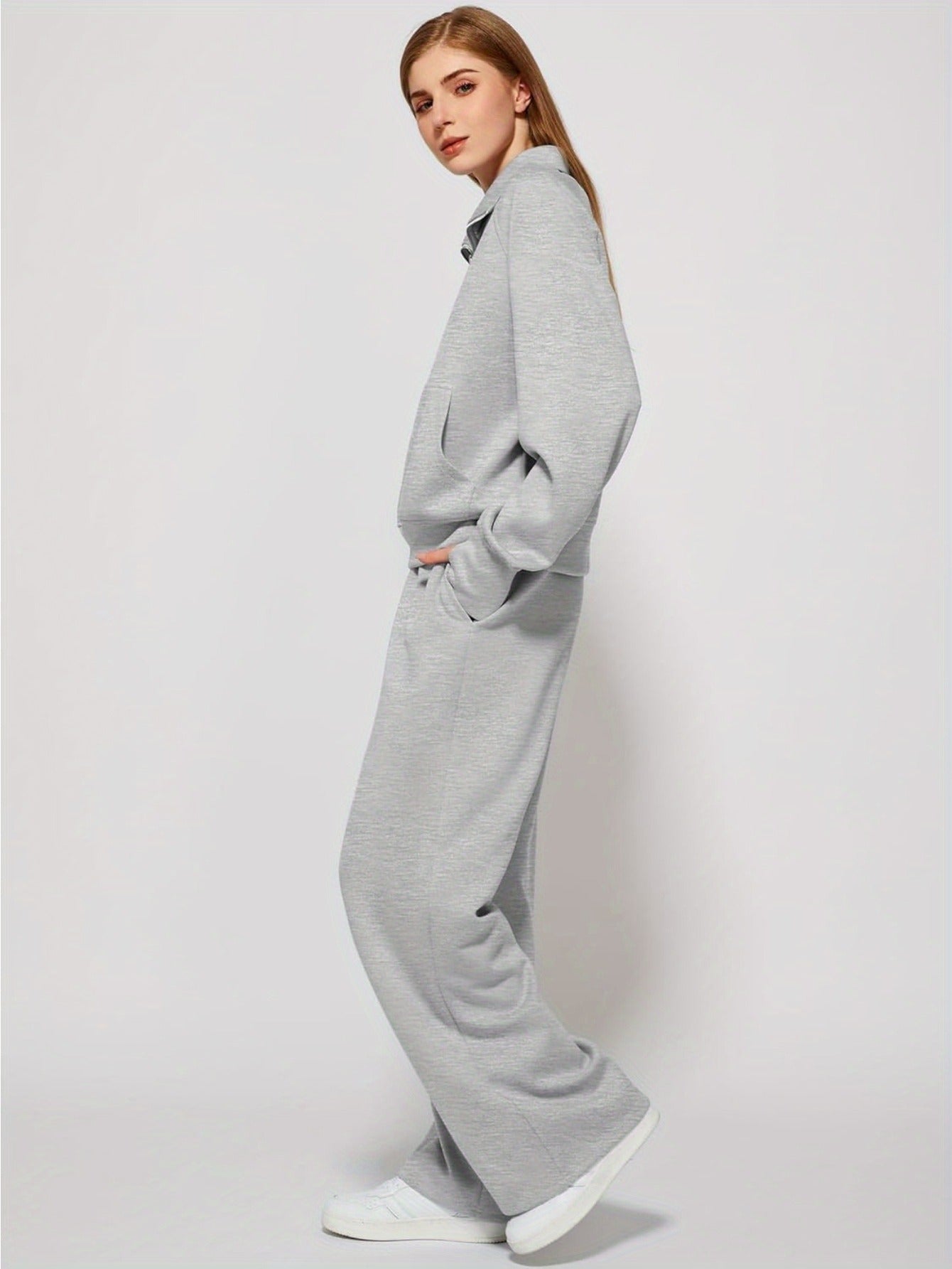 Women 2pcs Outfits Sweatsuit Oversized Sweatshirt Sweatpants Tracksuit Sweat Lounge Matching Set