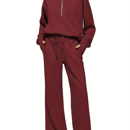 Women 2pcs Outfits Sweatsuit Oversized Sweatshirt Sweatpants Tracksuit Sweat Lounge Matching Set