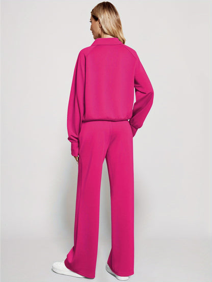 Women 2pcs Outfits Sweatsuit Oversized Sweatshirt Sweatpants Tracksuit Sweat Lounge Matching Set