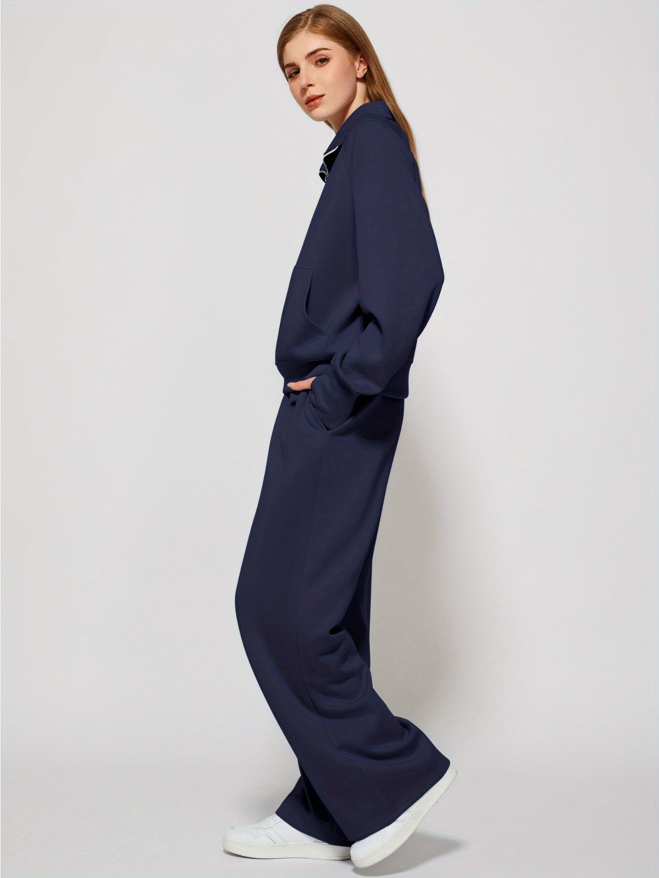 Women 2pcs Outfits Sweatsuit Oversized Sweatshirt Sweatpants Tracksuit Sweat Lounge Matching Set