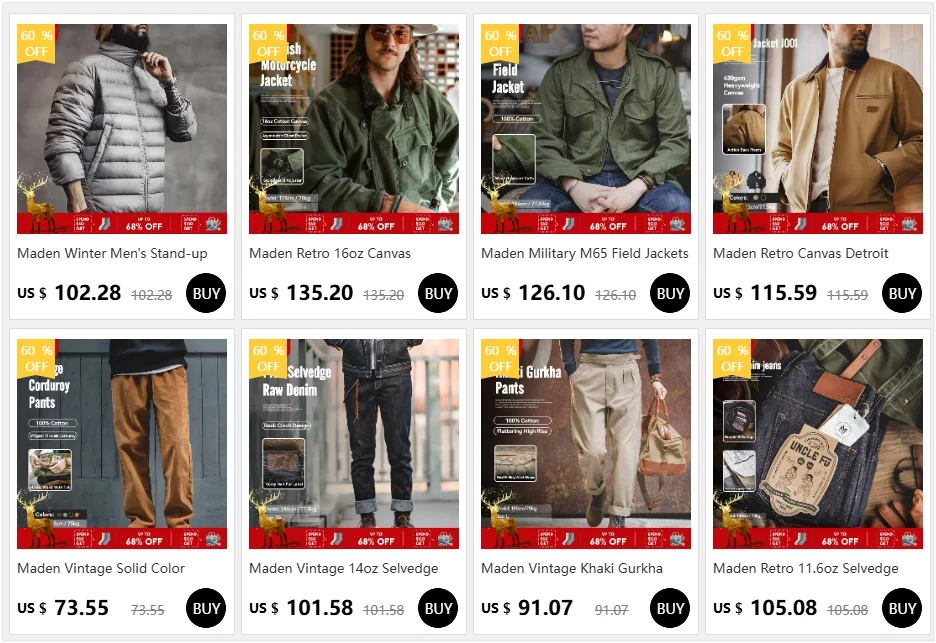 Maden New Vintage Heavyweight Knitted Crew-neck Sweater Brown Warm Pullover Men's Versatile Top for Autumn and Winter Knitwear