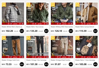 Maden New Vintage Heavyweight Knitted Crew-neck Sweater Brown Warm Pullover Men's Versatile Top for Autumn and Winter Knitwear