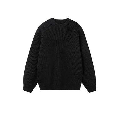 Sweaters Trend 2025 Mans Autumn Winter Solid Color Splicing Loose O Neck Oversize Pullover New Man Motion Clothes