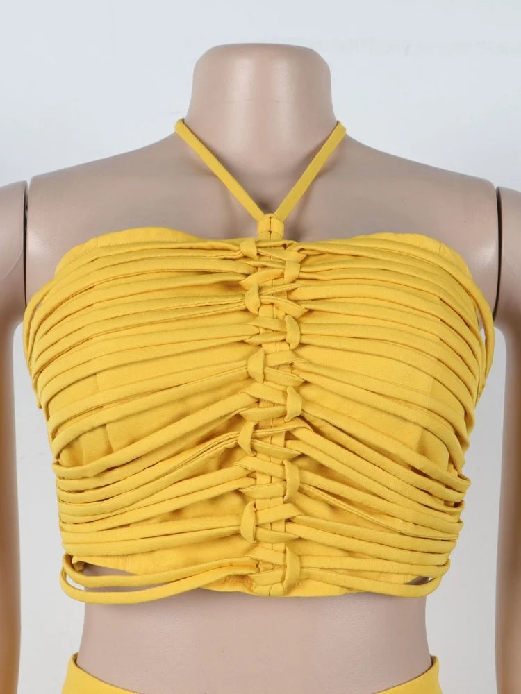 Wmstar Two Piece Outfits Women Pants Sets Wholesale Drawstring Top High Waist Side Zipper Loose Matching Suit Drop Shopping