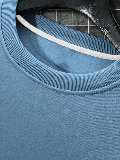 2-Piece Mens Balance Graphic Print Sweatshirt & Sweatpants Set - Sweatsuits with Loose Crew Neck, Drawstring Waist, Long Sleeve, and Outdoor Comfort