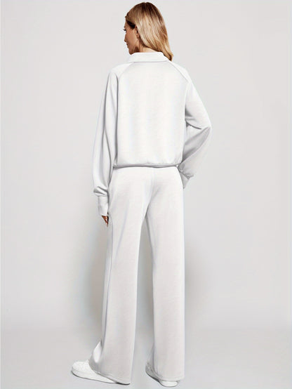 Women 2pcs Outfits Sweatsuit Oversized Sweatshirt Sweatpants Tracksuit Sweat Lounge Matching Set