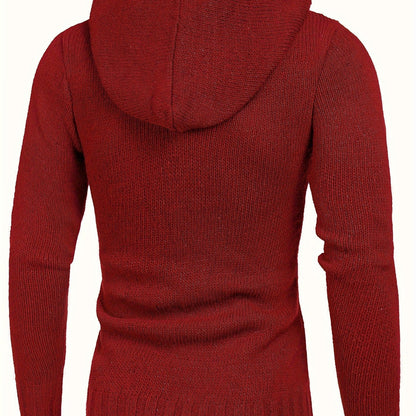 Men's Knitted Hoodies Pullover Casual Long Sleeve Turtleneck Sweaters