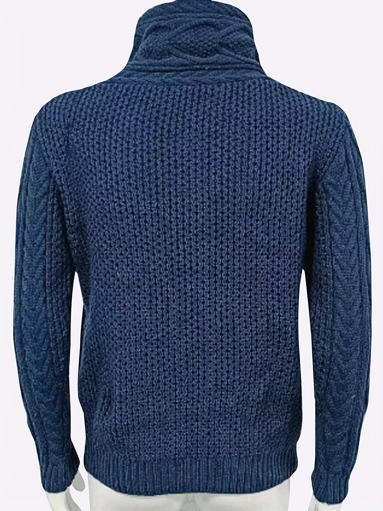 Men'S Knitted Jacket Turtleneck Cardigan Winter Pullover Hoodies Casual Sweaters Jumper