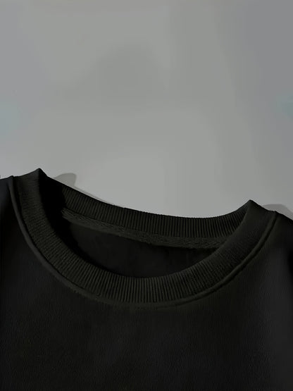 2-Piece Cozy Script Print Sweatshirt & Sweatpants Set - Soft, Trendy, and Comfy Outfits for Boys - Ideal for Fall, Winter, Daily Life, and Outdoor Activities in Los Angeles and California Style