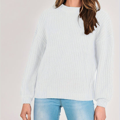 Women Fashion Sweater Long Sleeve Casual Ribbed Knit Winter Pullover Sweaters Blouse Top