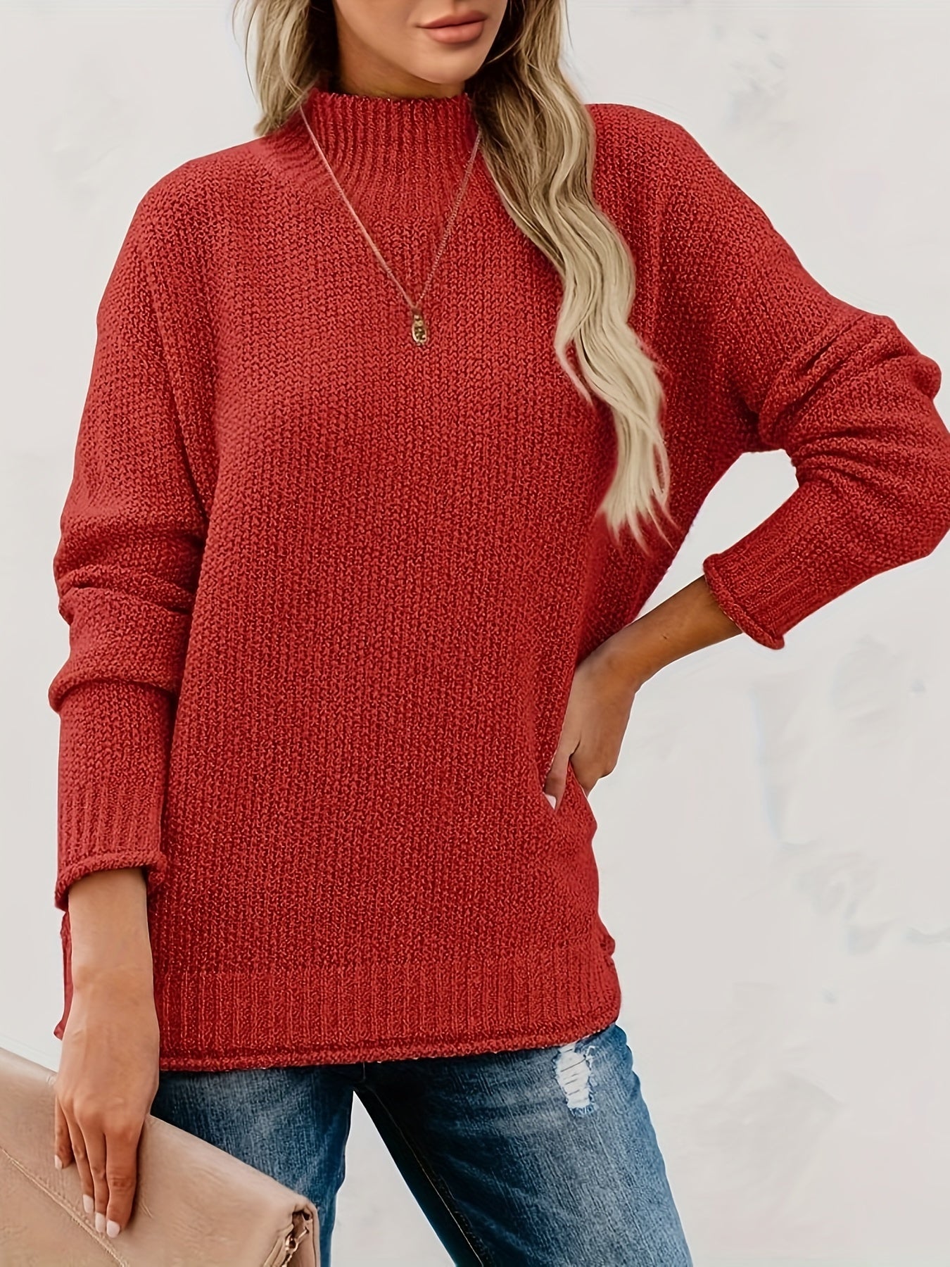 Womens Turtleneck Oversized Sweaters Chunky Long Sleeve Loose Casual Pullover Slouchy Knit Jumper Tops