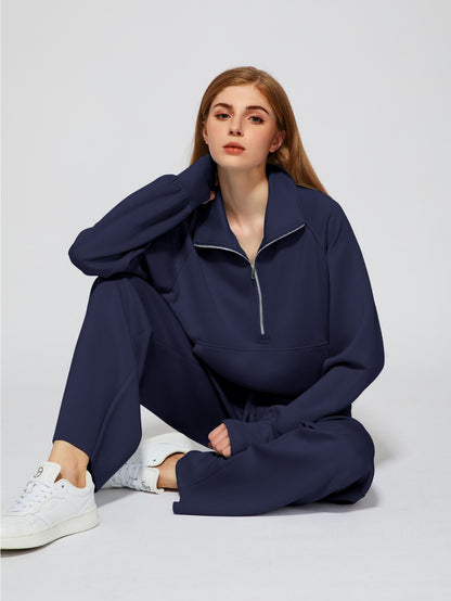 Women 2pcs Outfits Sweatsuit Oversized Sweatshirt Sweatpants Tracksuit Sweat Lounge Matching Set