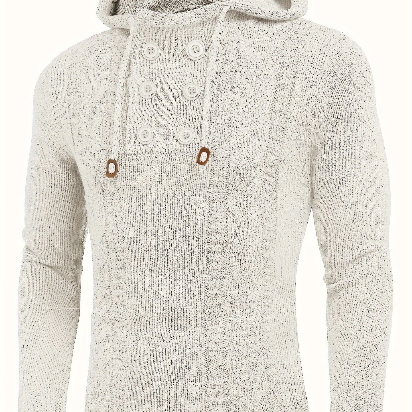 Men's Knitted Hoodies Pullover Casual Long Sleeve Turtleneck Sweaters