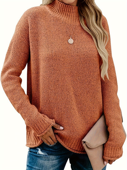 Womens Turtleneck Oversized Sweaters Chunky Long Sleeve Loose Casual Pullover Slouchy Knit Jumper Tops