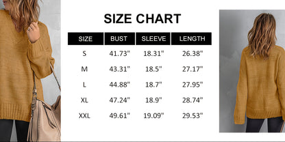 Womens Loose Sweaters - Sexy V Neck Long Sleeve Solid Knitted Jumper Pullover Sweatshirt Tops - Soft & Comfortable Knitted Fabric - For Casual & Chic Outfits - Perfect Gift for Women