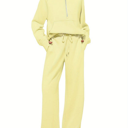 Women 2pcs Outfits Sweatsuit Oversized Sweatshirt Sweatpants Tracksuit Sweat Lounge Matching Set