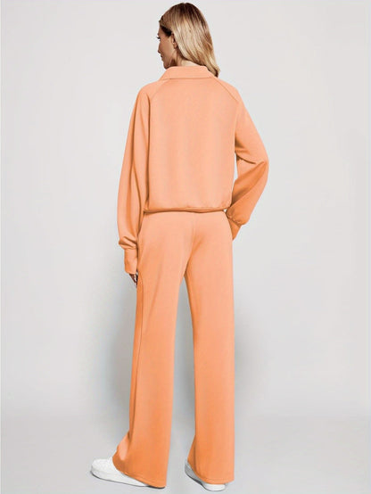 Women 2pcs Outfits Sweatsuit Oversized Sweatshirt Sweatpants Tracksuit Sweat Lounge Matching Set