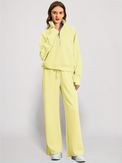 Women 2pcs Outfits Sweatsuit Oversized Sweatshirt Sweatpants Tracksuit Sweat Lounge Matching Set