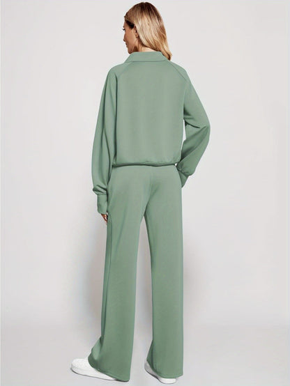 Women 2pcs Outfits Sweatsuit Oversized Sweatshirt Sweatpants Tracksuit Sweat Lounge Matching Set