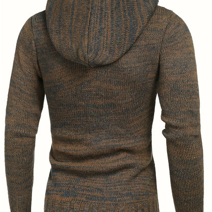 Men's Knitted Hoodies Pullover Casual Long Sleeve Turtleneck Sweaters